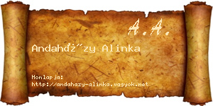 Andaházy Alinka névjegykártya